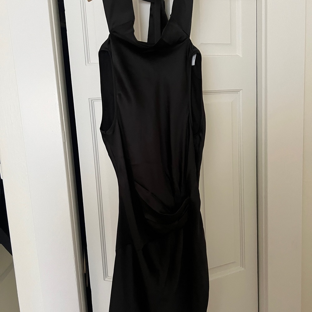 Black Halter Sheath Cocktail Dress